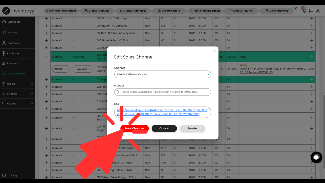 Business inventory account