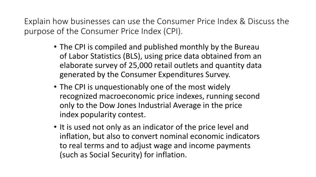 Business inventories uses cpi